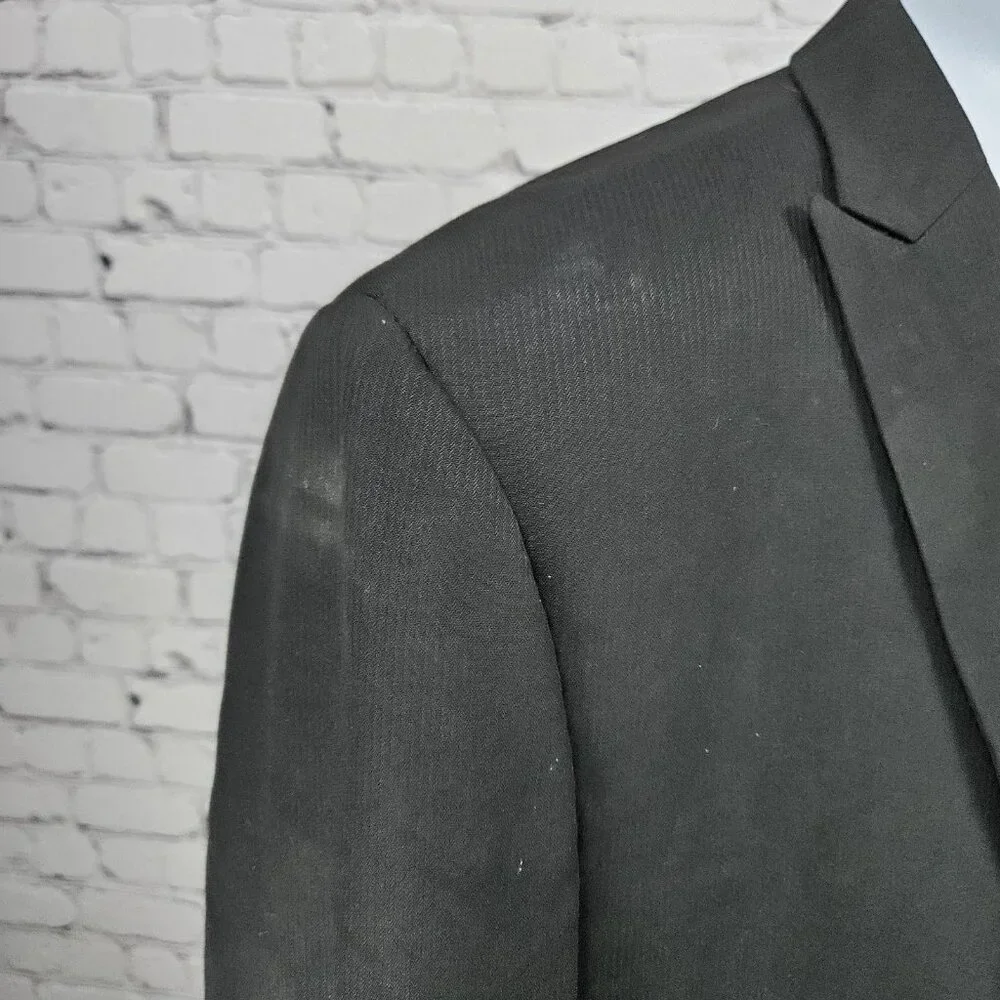Beverly Hills Polo Club Black 2 Button Peak Full Suit 2 Piece Set 50R (42x30)
